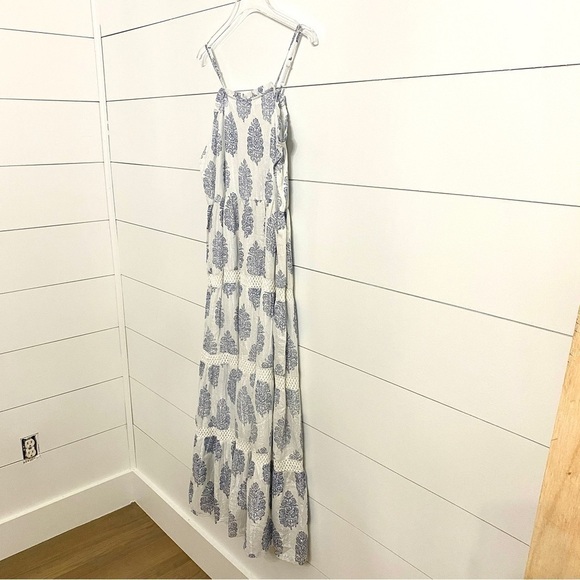 Masalababy New Floral Maxi Sundress w/ Metallic Threading in Blue & White - Picture 4 of 15